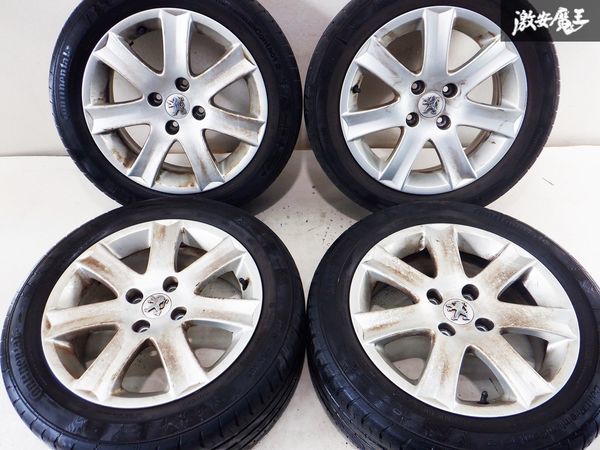 プジョー純正 207 16インチ 6J +27 4穴 PCD108 195/55R16付き ホイール