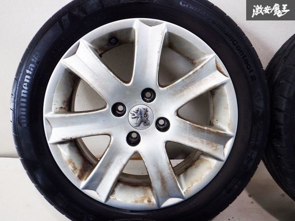 プジョー純正 207 16インチ 6J +27 4穴 PCD108 195/55R16付き ホイール