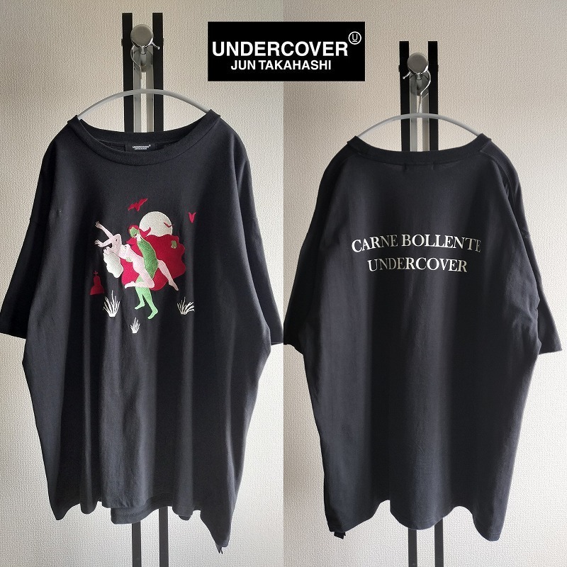 UNDERCOVER×CARNE BOLLENTE/アンダーカバー×カルネボレンテ/ドラキュラ刺繍×英字ロゴ/Tシャツ/希少サイズXL