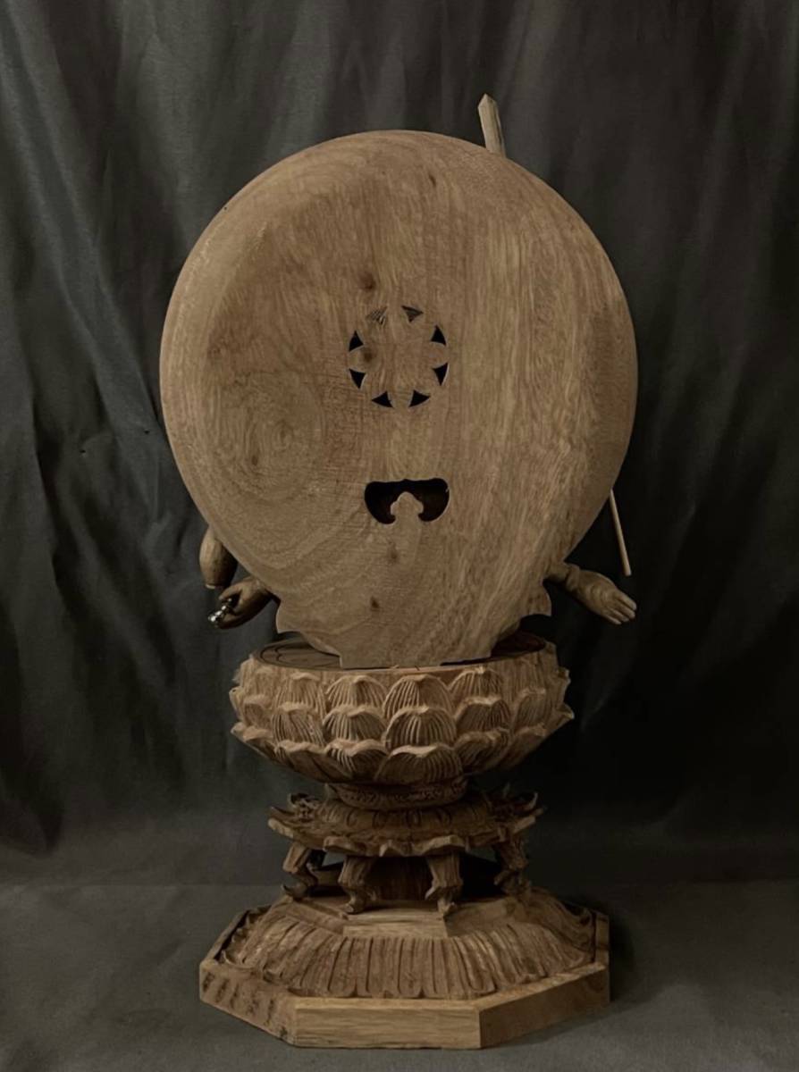 井波彫刻 極上彫 仏教工芸品 木彫仏像 総楠製 大型高62cm 楠材製 地蔵 