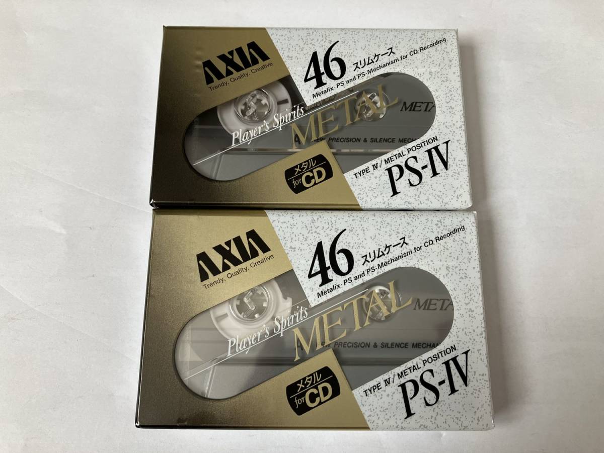 ★新品 未開封 超美品★AXIA アクシア PS-Ⅳ PS-4 METAL カセットテープ メタルテープ 富士写真フィルム FUJIFILM 46分 2本パック