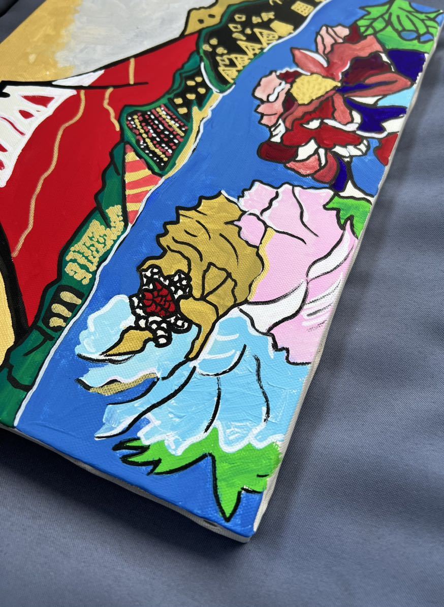 ◇◇片岡球子 ◇◇「牡丹咲く富士」模写◇F4サイズ◇kataoka tamako 赤