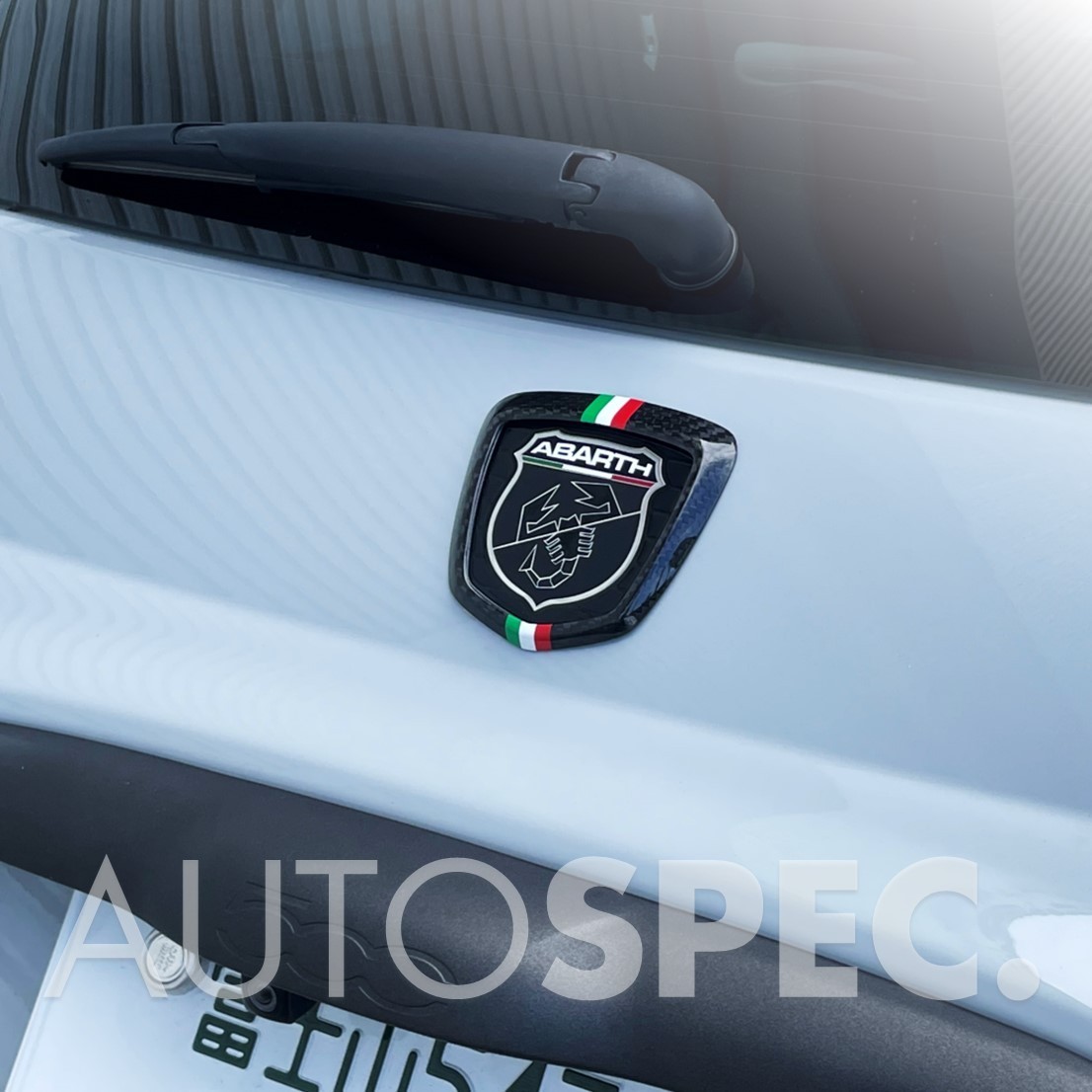 ABARTH カーボン リア ロゴ フレーム トリコローレ KOSHI 500 595 695