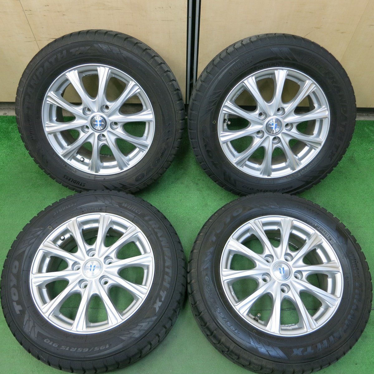 送料無料* バリ溝！21年！キレイ！9分☆スタッドレス 185/60R15 