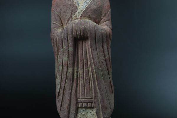 中国美術 古玩 唐時代 加彩 十二支頭俑 置物 TK068