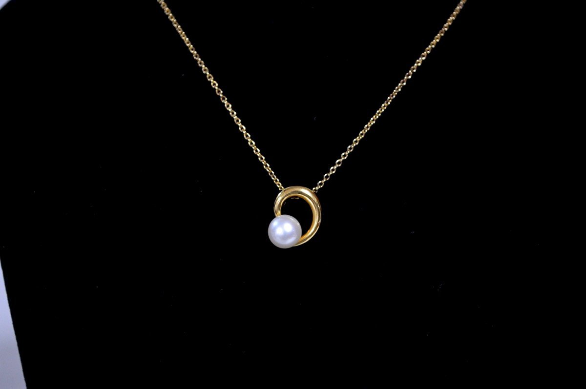 1円○極美品○田崎真珠 TASAKI○1Pパール付きネックレス○ゴールド 