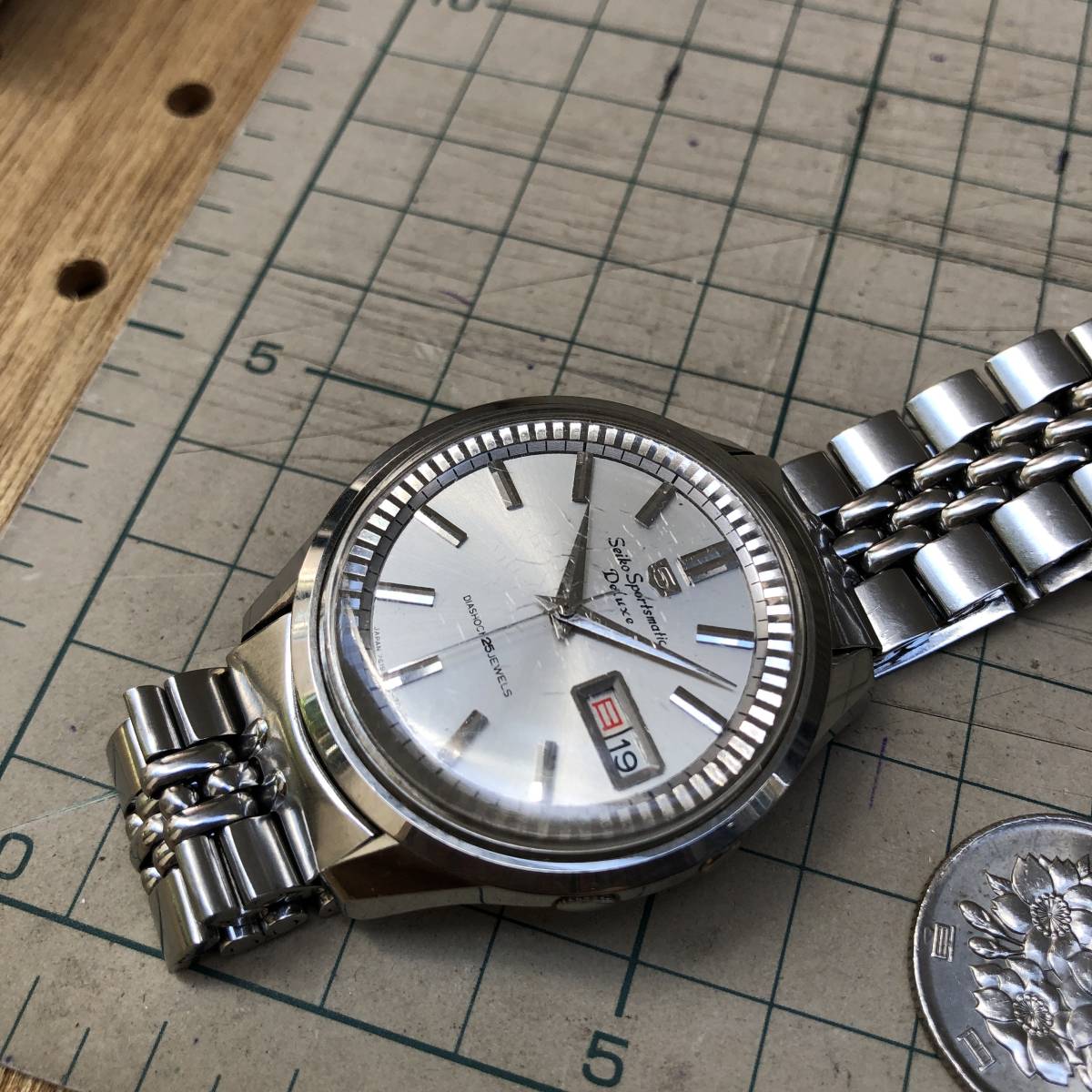 送料無料 稼働品 ☆ Seiko Sportsmatic Deluxe 25J セイコー スポーツ 