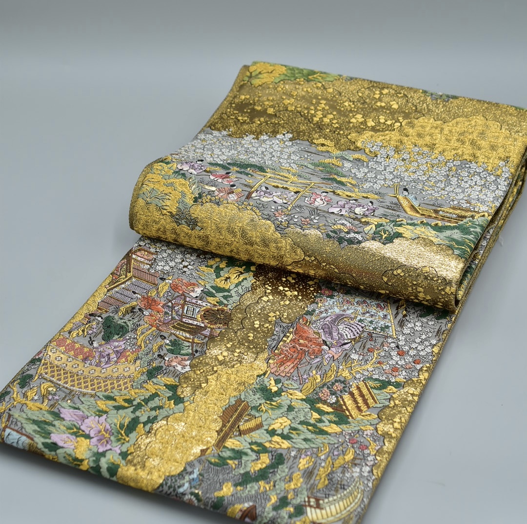 建都壱建都一千二百年記念 全通総柄本金錦 京洛時代祭還幸絵巻 Yahoo