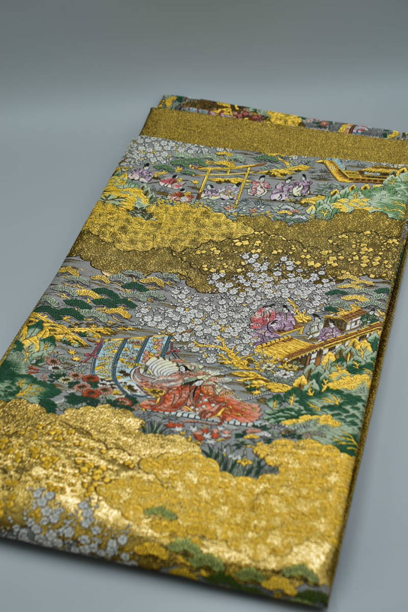 建都壱建都一千二百年記念 全通総柄本金錦 京洛時代祭還幸絵巻 Yahoo