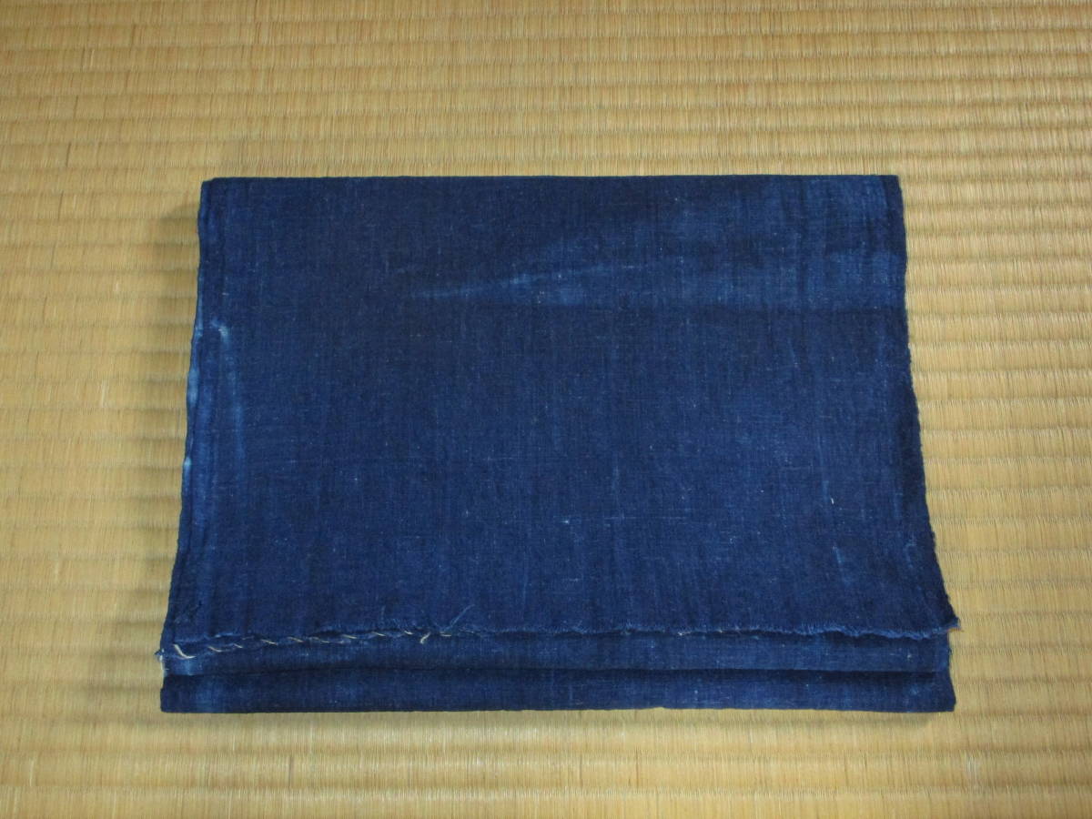 昔古布】 ※大正時代の 藍染手織木綿 花紺 無地1幅 (長191) 昔古布