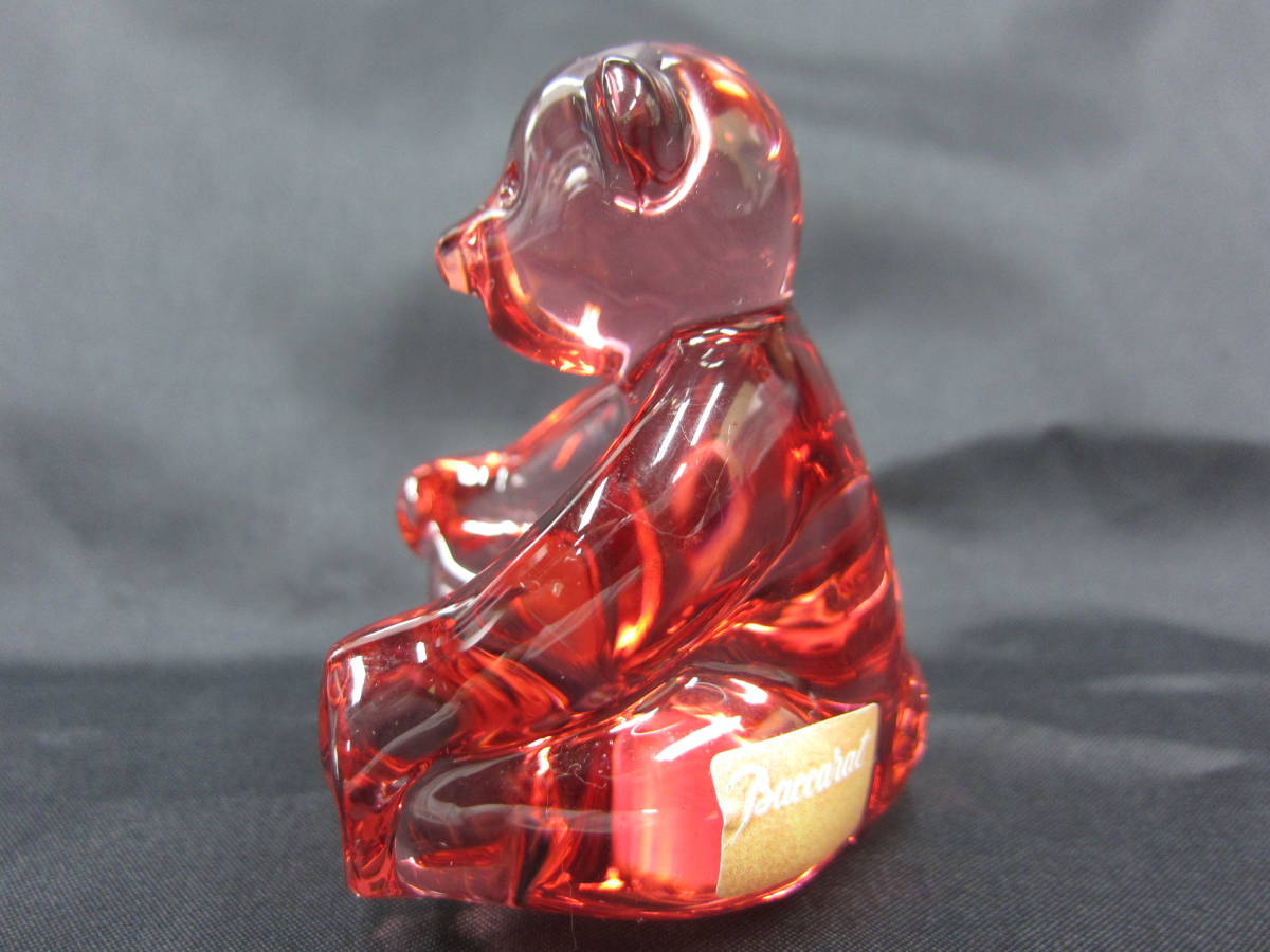 9E376◎Baccarat バカラ ピンクくま テディベア 置物 オブジェ