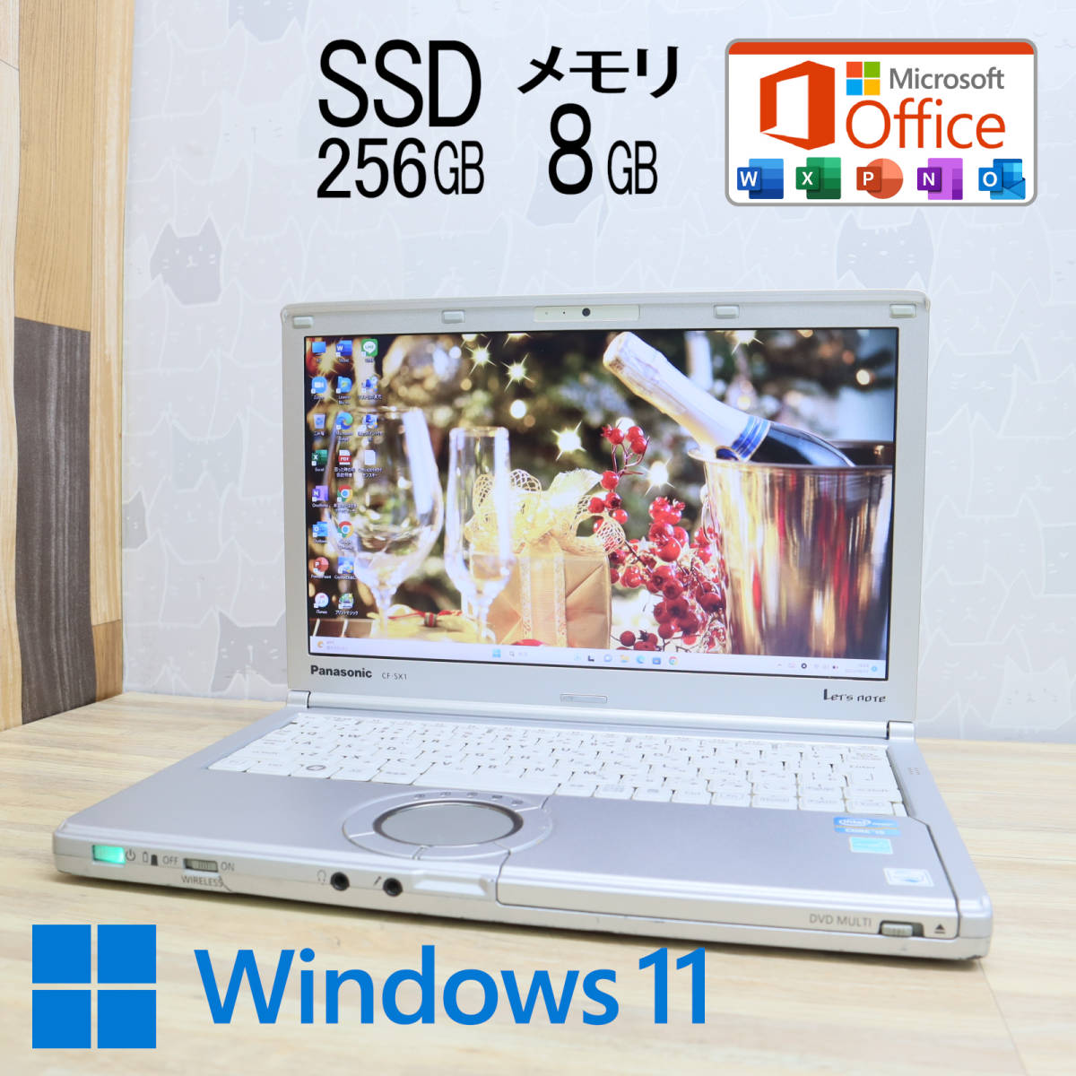☆美品 高性能2世代i5！新品SSD256GB メモリ8GB☆CF-SX1 Core