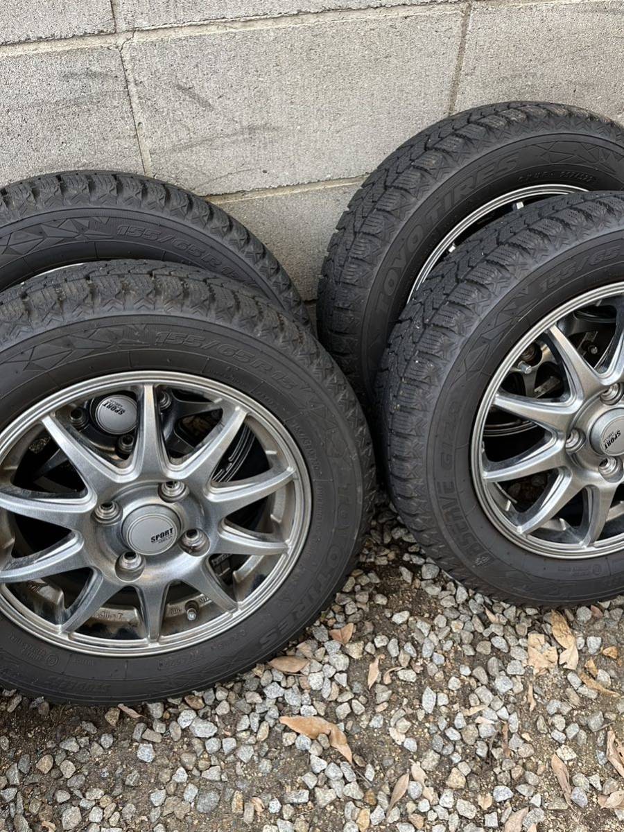 即決送料無料】中古タイヤ4本セット 155/65R13 TOYO 社外ホイール