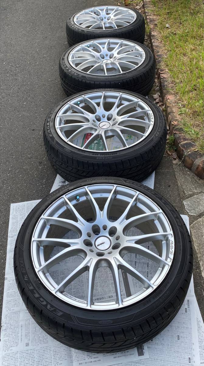 RAYZ HOMURA 2×7 8.5J×20inch +38mm PCD114.3 & グッドイヤーイーグル245/40R20（6分山で若干内側が編減りあり、ひび割れ等無し）