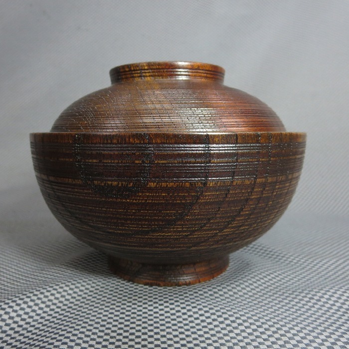 【良品】輪島塗 小崎清人 木地呂 吉野絵 煮物椀 5客 雑煮椀/大椀 漆器/食器 良品輪島塗 木地呂 吉野絵 煮物椀 5客 雑煮椀⁄大椀