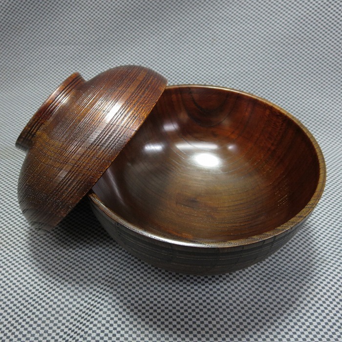 【良品】輪島塗 小崎清人 木地呂 吉野絵 煮物椀 5客 雑煮椀/大椀 漆器/食器 良品輪島塗 木地呂 吉野絵 煮物椀 5客 雑煮椀⁄大椀
