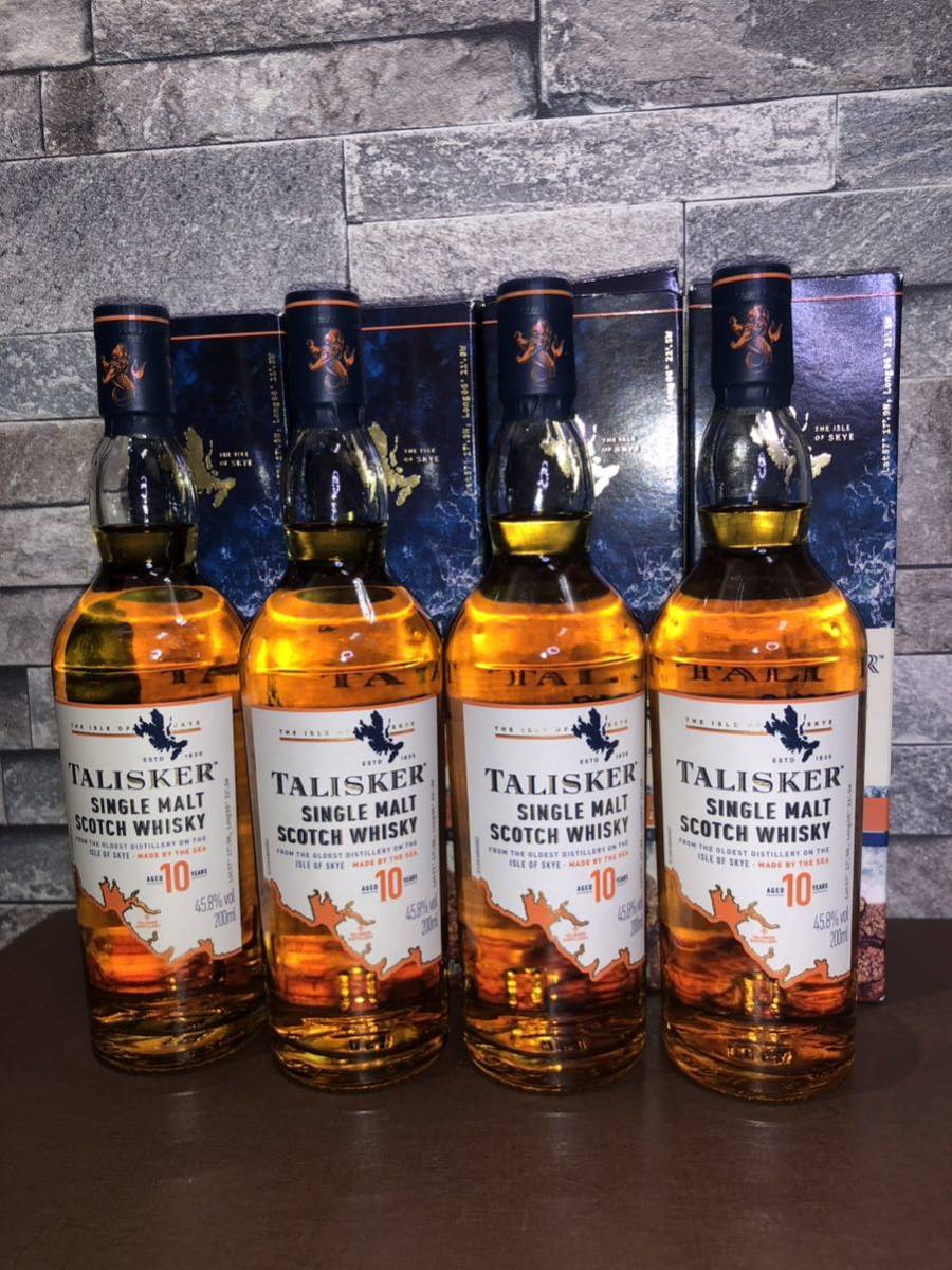 3 TALISKER タリスカー 10年 4本セット200ml 45.8度 箱付き 未開栓