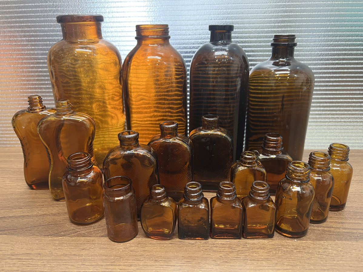 薬瓶 20点まとめ 小瓶 ガラス瓶 硝子瓶 試薬瓶 昭和レトロ オブジェ