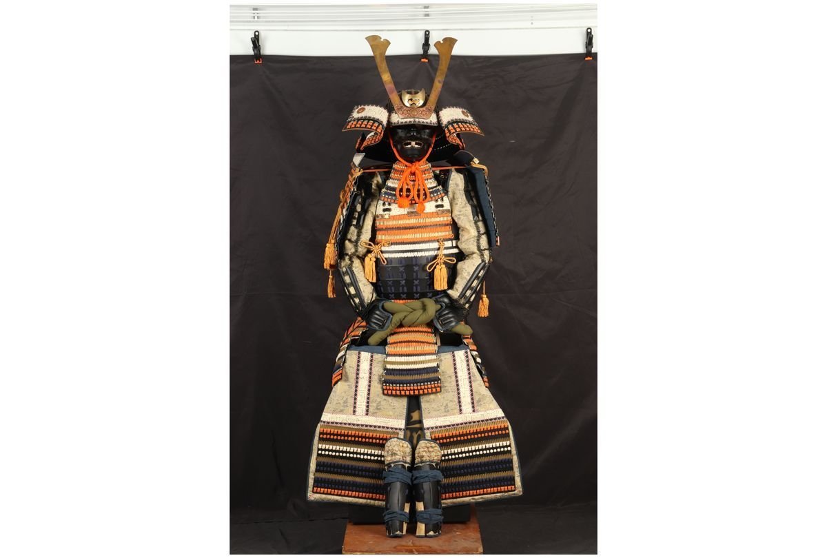 ギャラ藤 等身大鎧一式/三日月前立て兜/飾鎧/約166cm/G-942 検索 骨董 