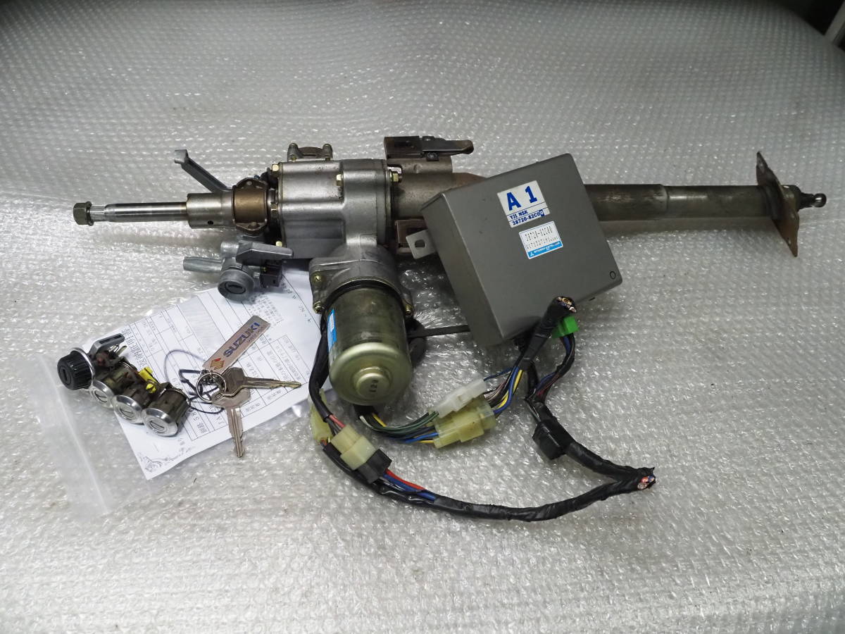 ジムニーJA22 純正 電動パワステ＋コンピューター＋キーシリンダー  