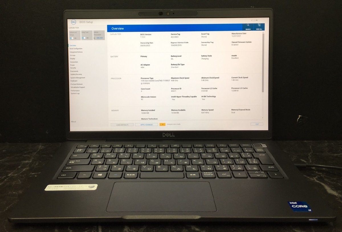 1円～ □ジャンク DELL LATITUDE 7320 / 第11世代 / Core i7 1185G7