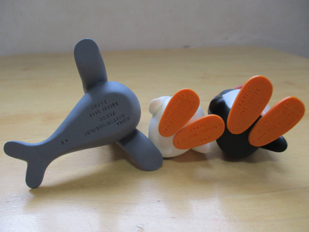 当時物 1993 バンダイ PINGU ピングー 家族 ソフビ 人形 全5種セット