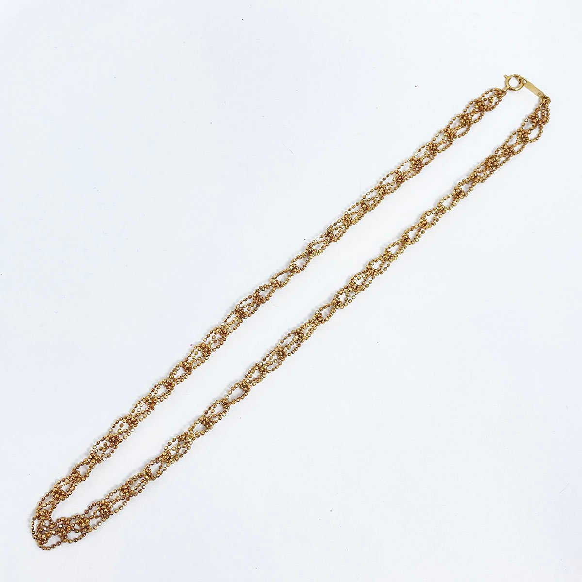 K18 デザイン ネックレス 約13.5g 全長：約42.5cm 幅：約3.7mm 