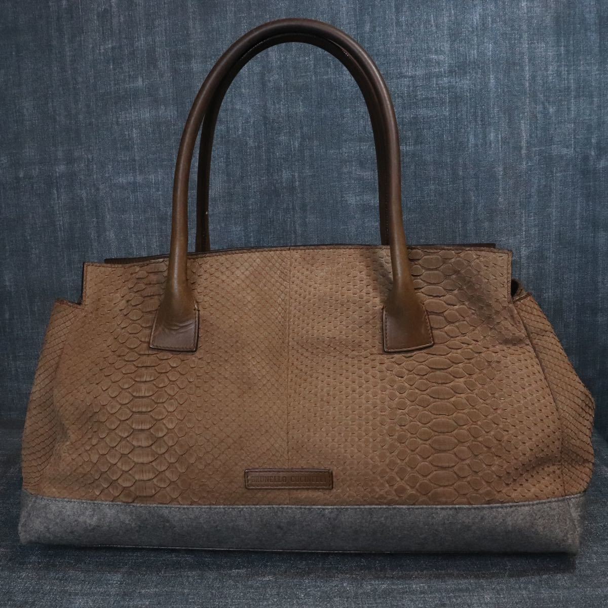 ☆1円スタート☆ ブルネロクチネリ BRUNELLO CUCINELLI パイソン 