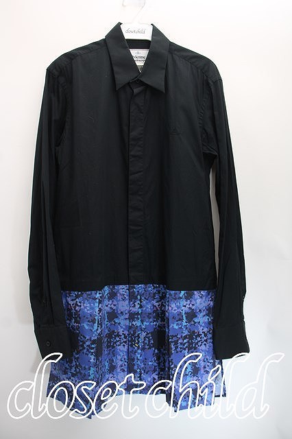 【送料無料】Vivienne Westwood MAN / BL/モザイク切替ptシャツ ヴィヴィアンウエストウッド【中古】H-23-09-17-009-IN-ZH