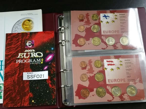 SSFO21 世界のコイン 硬貨 2002年ユーロ特別アルバム12か国各種貨幣及