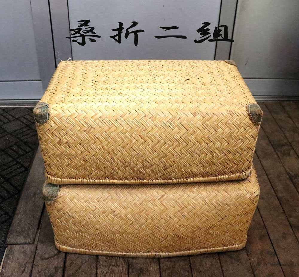 □W-3448□ 柳行李 柳こおり こうり 衣装箱 古民具 二組 収納 整理箱