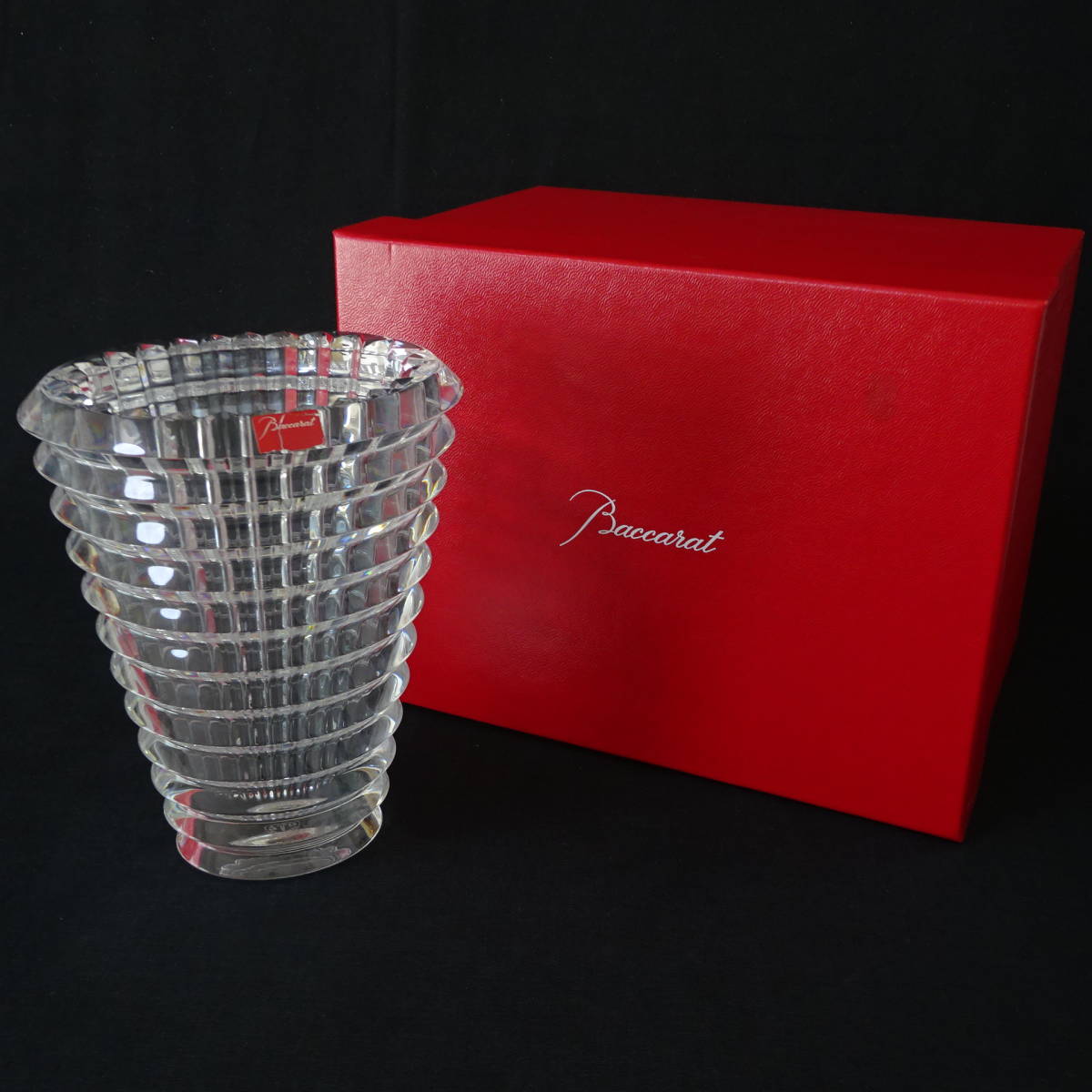 Baccarat フラワーベース バカラレッド 花瓶 赤 クリスタル バカラ 