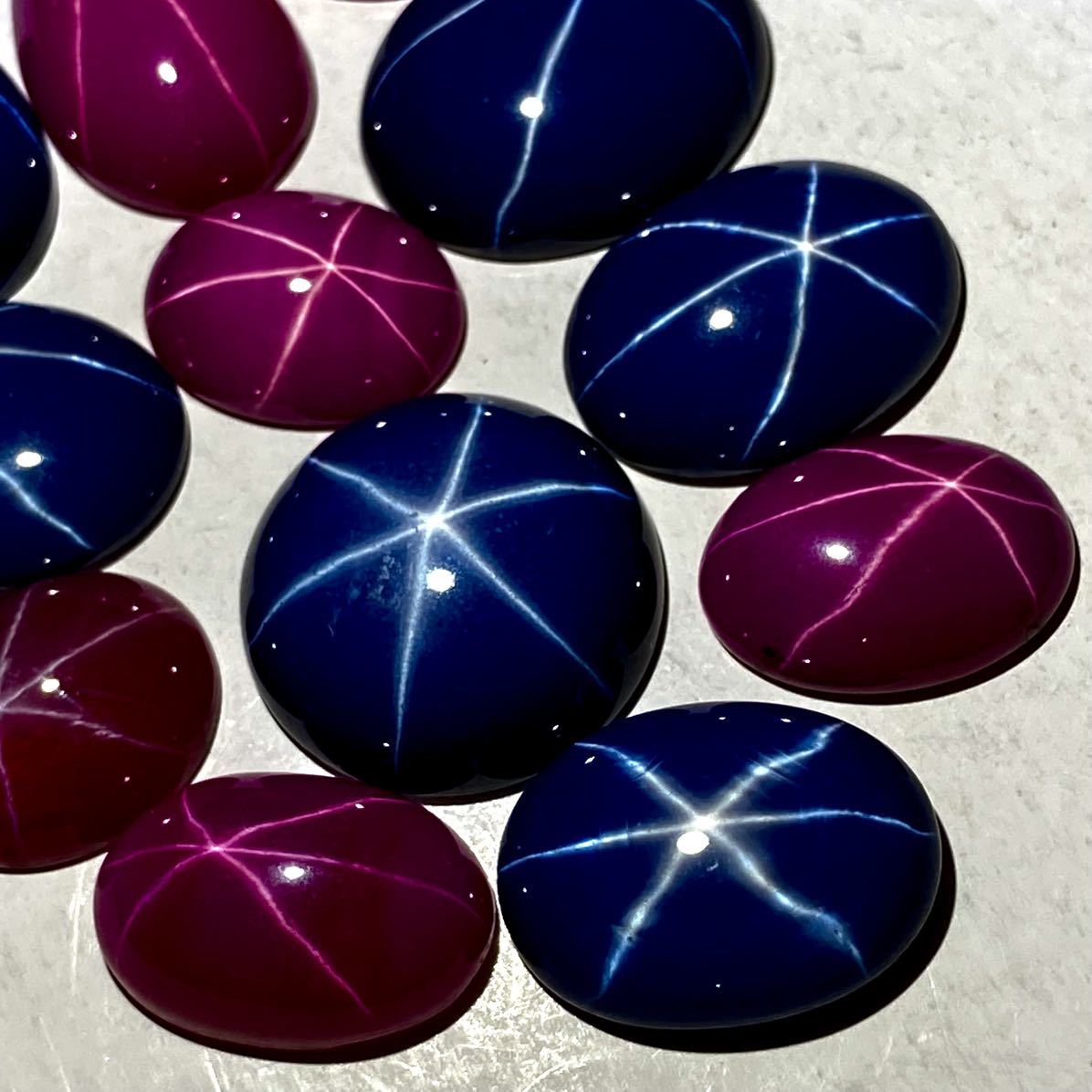 ●リンデンスターサファイア・ルビー12点おまとめ 100ct ●o ルース 裸石 宝石 star sapphire ruby jewelry ジュエリー スタールビー 