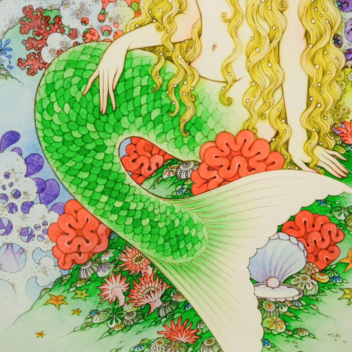 1円～おたからや◇x0319 高橋真琴 人魚姫 ジークレー 人物画 絵画 版画