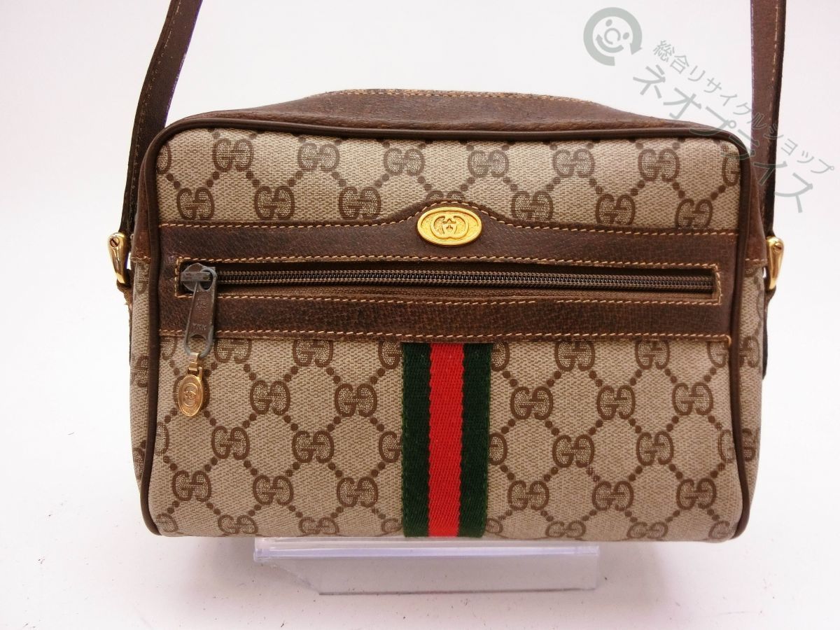 ◇Z4759 GUCCI グッチ GG柄 シェリー PVC レザー ショルダー バッグ 