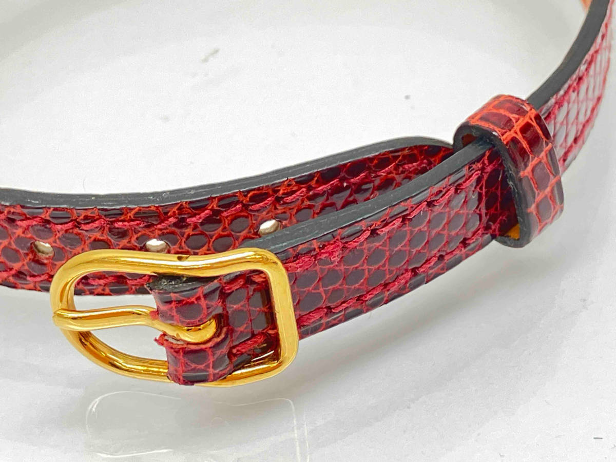 HERMES　エルメス　ペット用首輪　犬猫　レッド 人気SALE，豊富な エルメス【HERMES】猫用 首輪 鈴付き リザード 首