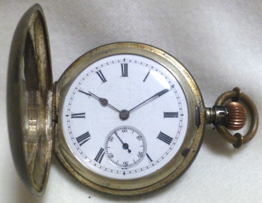 無銘 / 懐中時計 ◆ 地球印銀両蓋側 / シリンダー脱進機 / 提げ時計 ◆ 不動 / 要オーバーホール ◆ 時計店放出品 / アンティーク