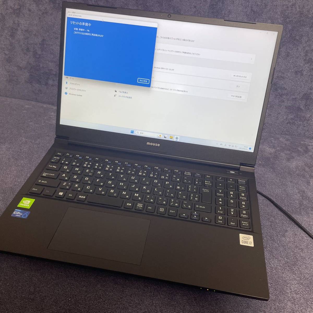 1円 mouse/マウスコンピューター ノートPC 15.6型/Win11Home/i7 10750H