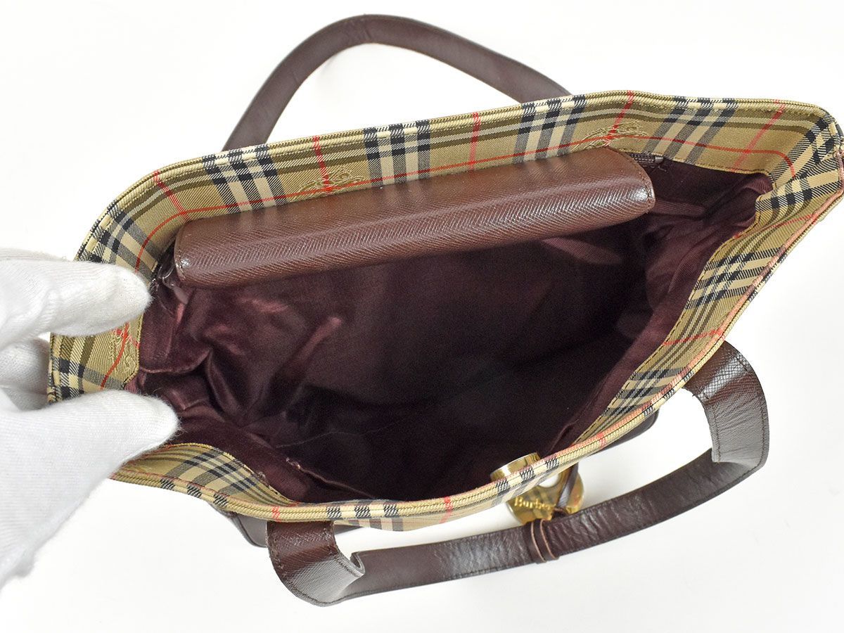 159919◇ BURBERRY バーバリー チェック柄 ショルダーバッグ トート