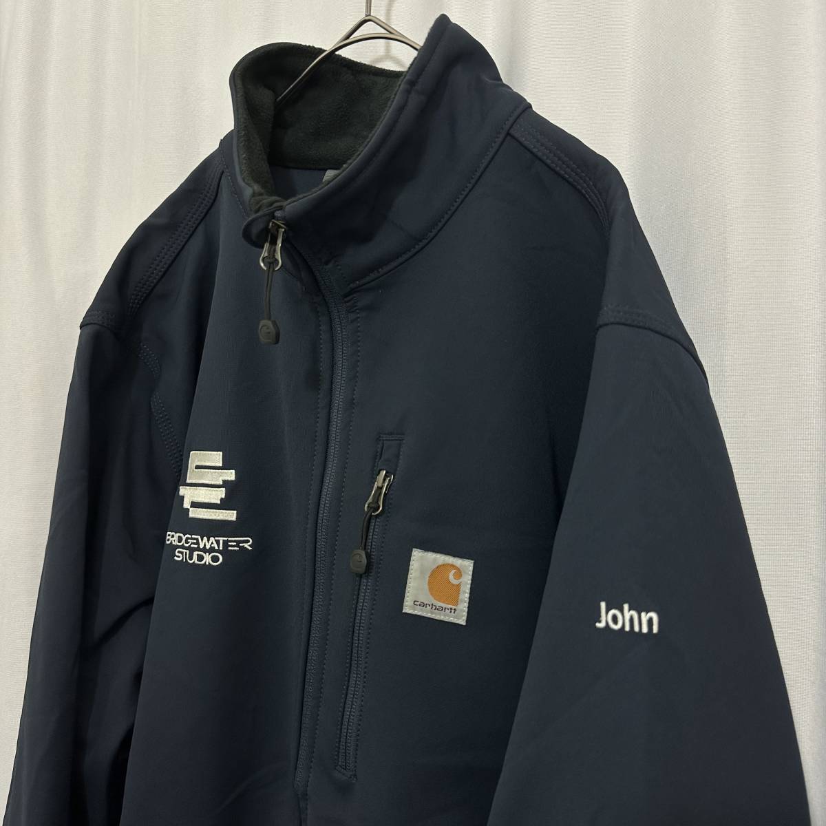 US古着 carhartt カーハートナイロンジャケット ネイビー M トラック 