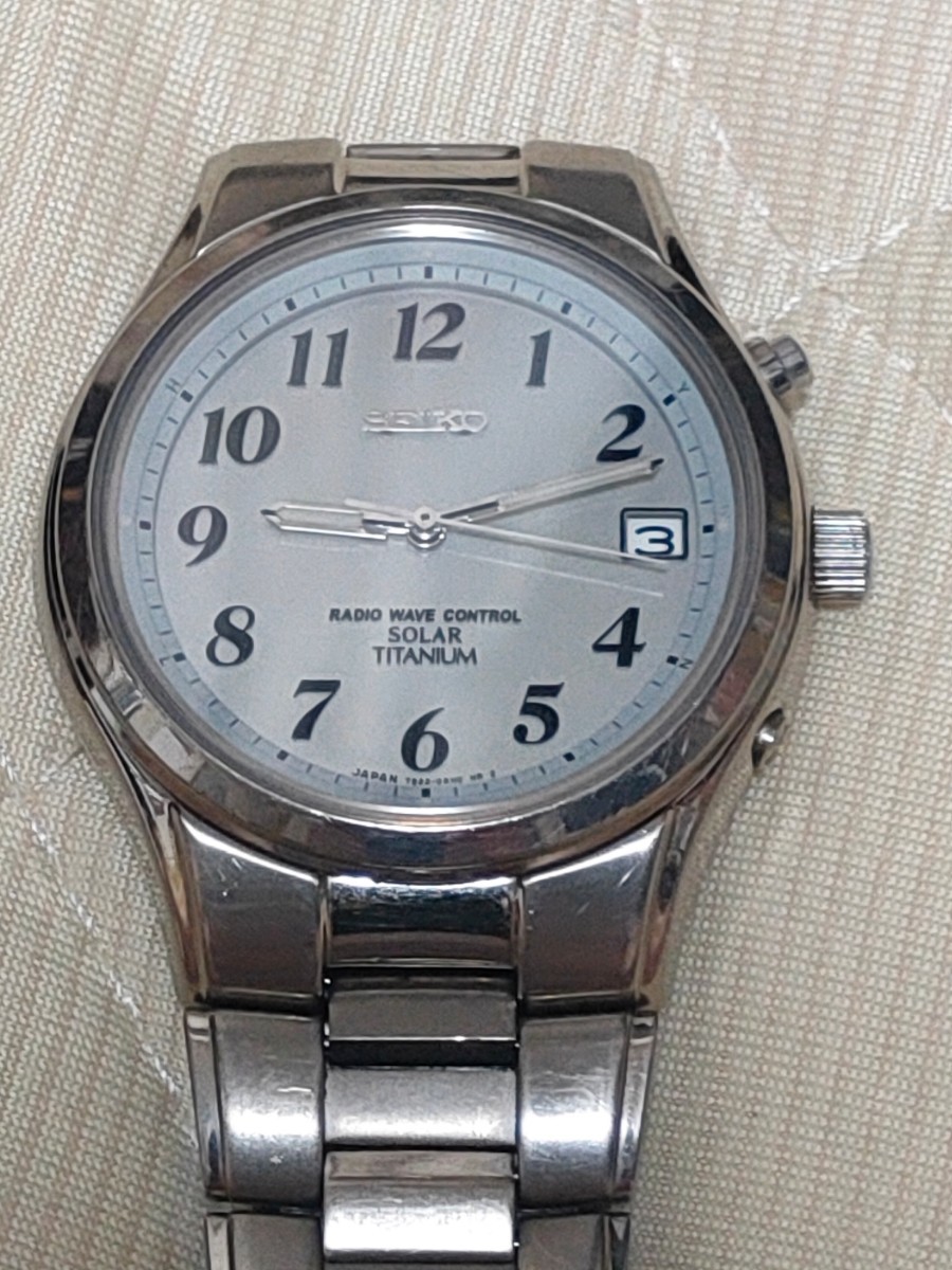セイコーメンズ腕時計　電波ソーラー　チタン製　日本製　7B22-0AD0 稼働品 □SEIKO/セイコー□7B22-0AD0□電波ソーラー/チタニウム セイコー 電波