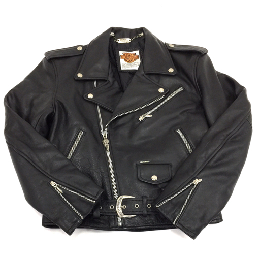 ハーレーダビッドソン レザー ライダースジャケット サイズ 34 メンズ ブラック 黒 Harley-Davidson QR103-33