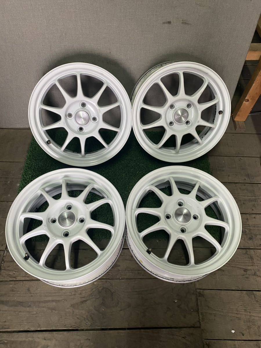 ECO FORMEホイール 15インチ 15×5.5J OFF;+45PCD;100-4H ハブ径;約55mm 大きなガリ傷あまりなし錆びあり　4本
