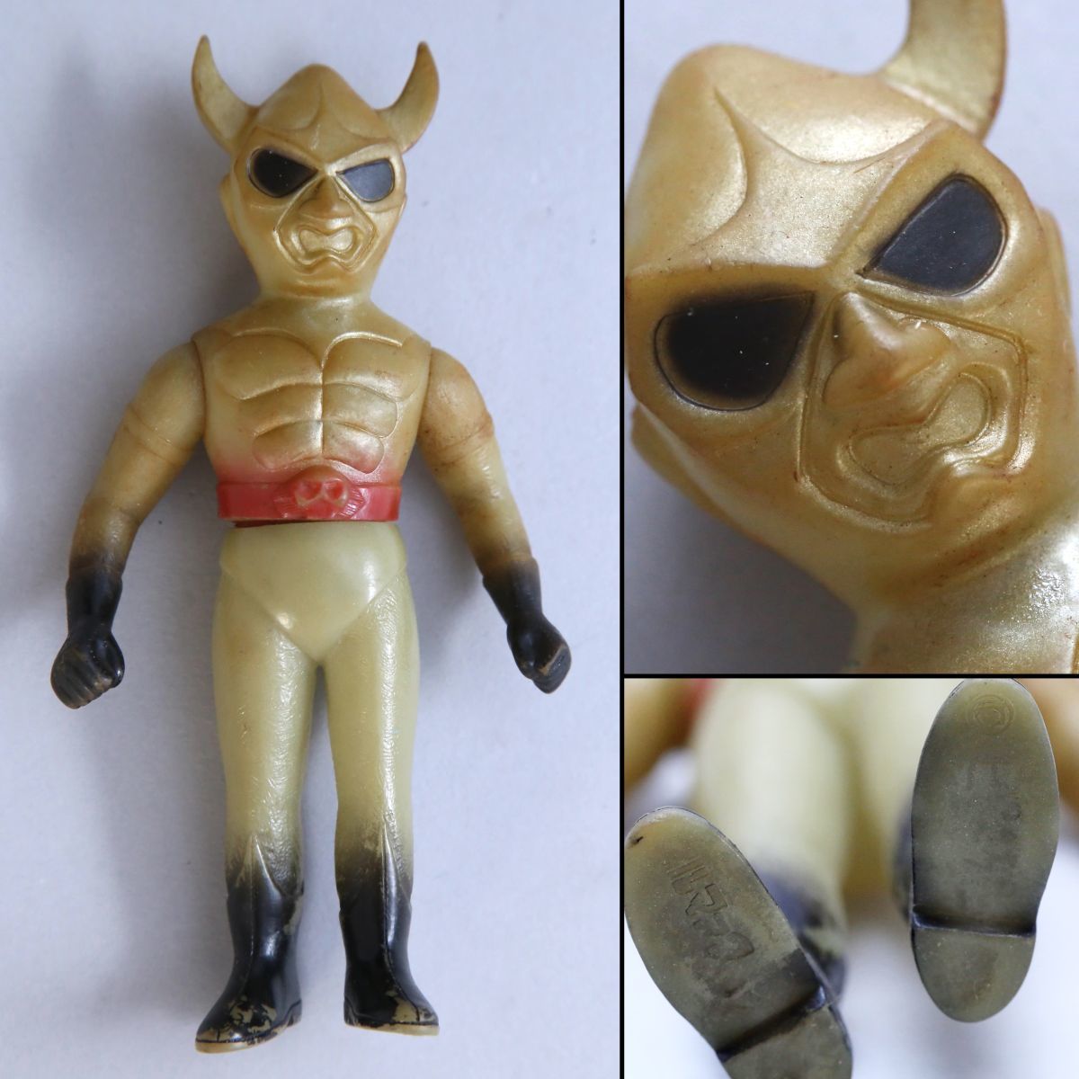 153160]昭和レトロ ソフビ 鉄人タイガーセブン 黒仮面 ブルマァク