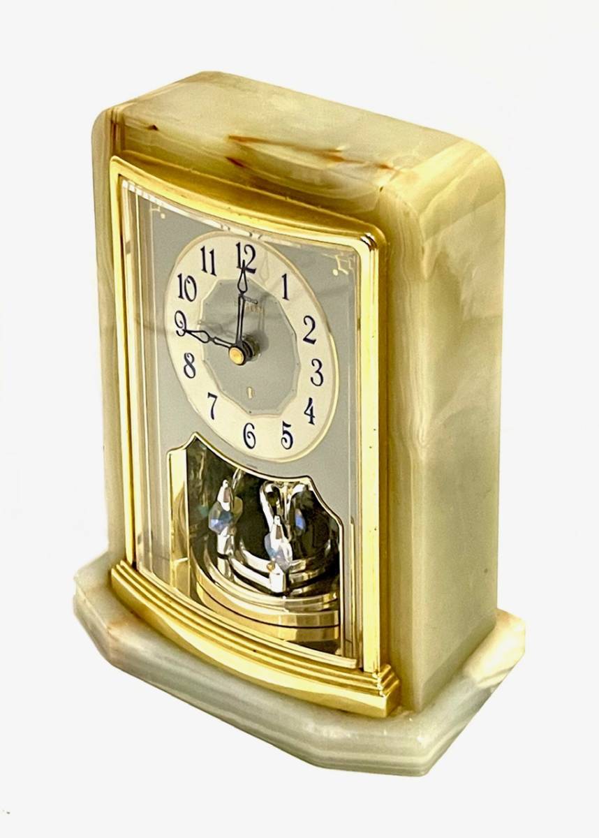 530919017　SEIKO　セイコー　EMBLEM　エンブレム　置き時計　HW465M　クロック　回転飾り　アナログ