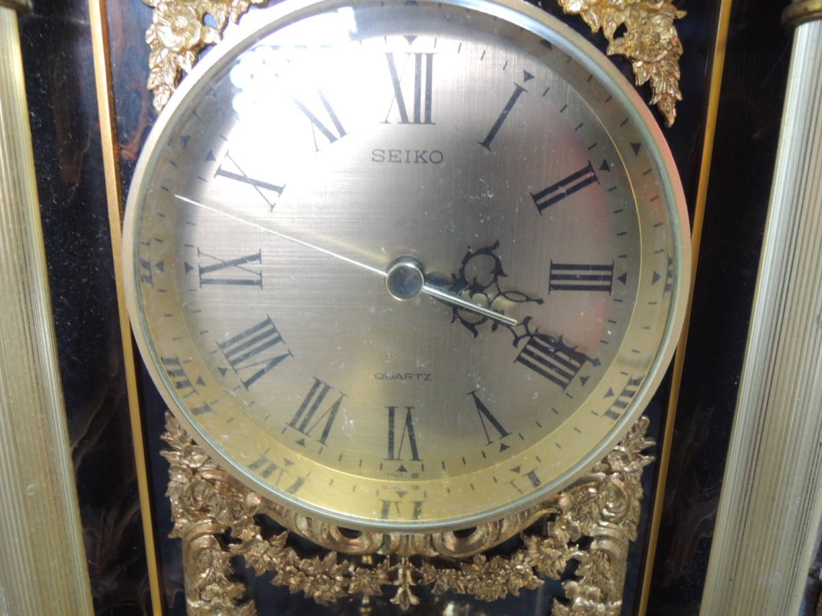 ☆SEIKO セイコー QW427M クオーツ 豪華絢爛 置時計 宮殿造り 回転振子