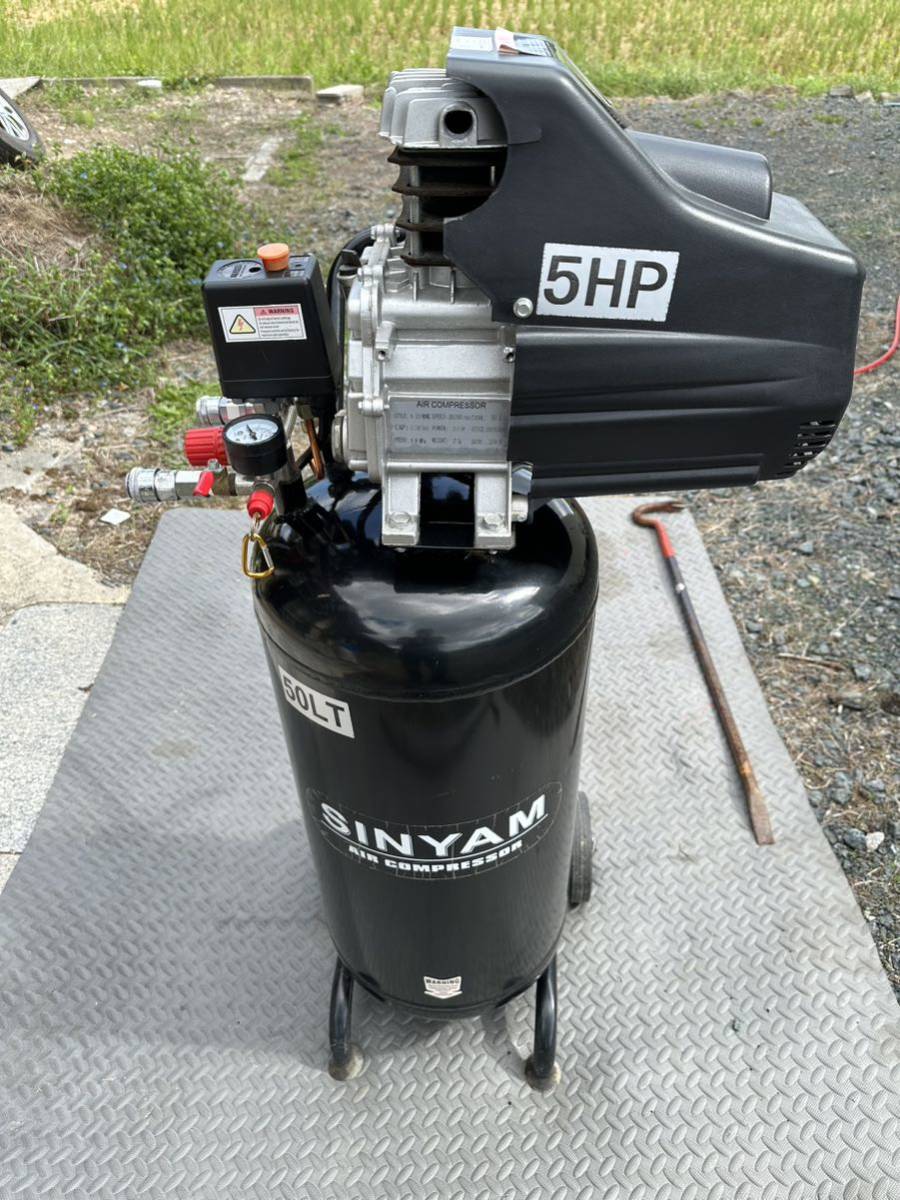 SINYAM エアーコンプレッサー 50LT - 100V Yahoo!オークション 5馬力