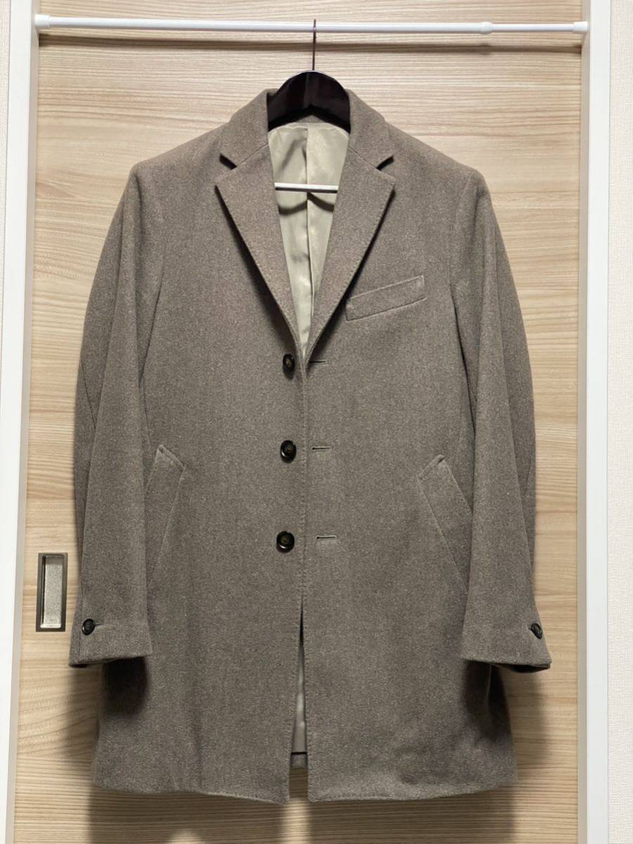 【美品】COMME SA ISMコムサイズム チェスターコート メンズ Mサイズ グレー ブラウン ベージュ グレージュ 秋冬服 使用頻度少 ご覧頂き