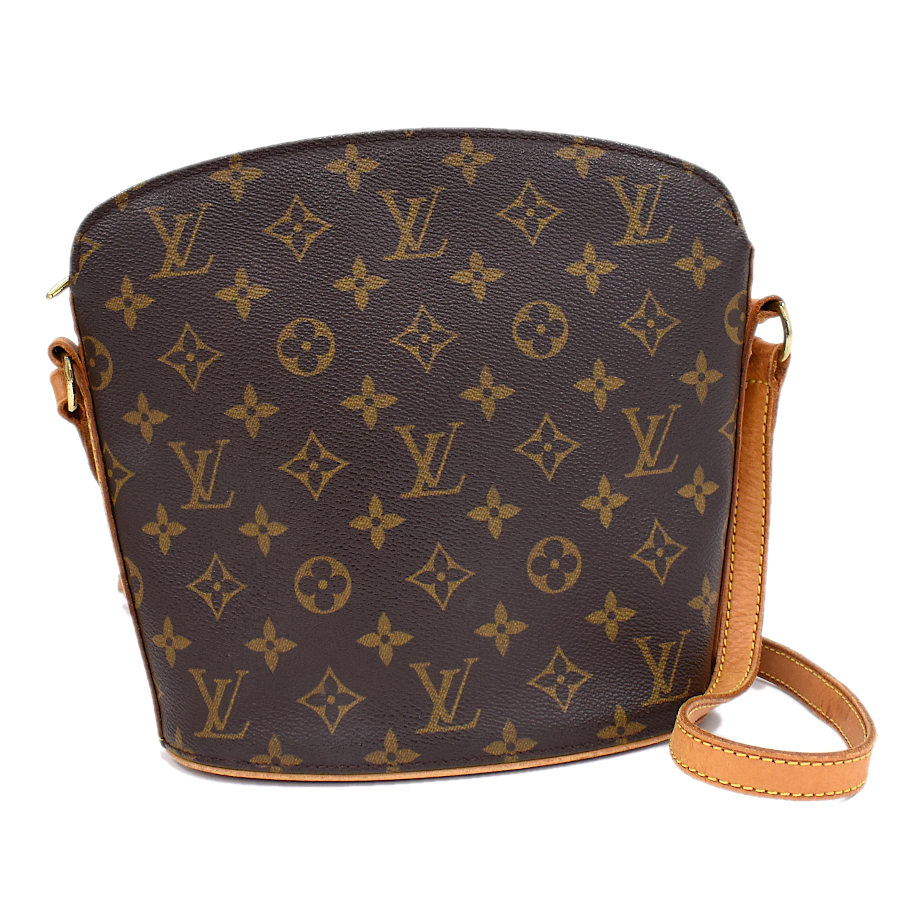 1円 ◎定価12万 美品 LOUIS VUITTON ルイヴィトン ショルダーバッグ ドルーオ M51290 モノグラム ブラウン◎E.Cig.tI-25