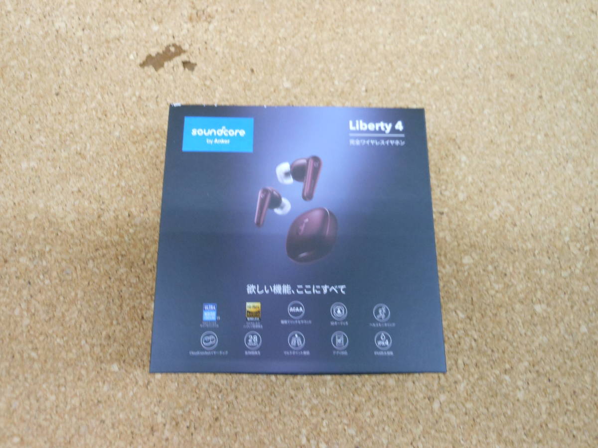 中古□Anker Soundcore Liberty 4 完全ワイヤレスイヤホン ワイン 